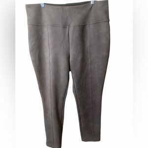 Andrew Marc Brown/Gray Faux Suede Seamed leggings